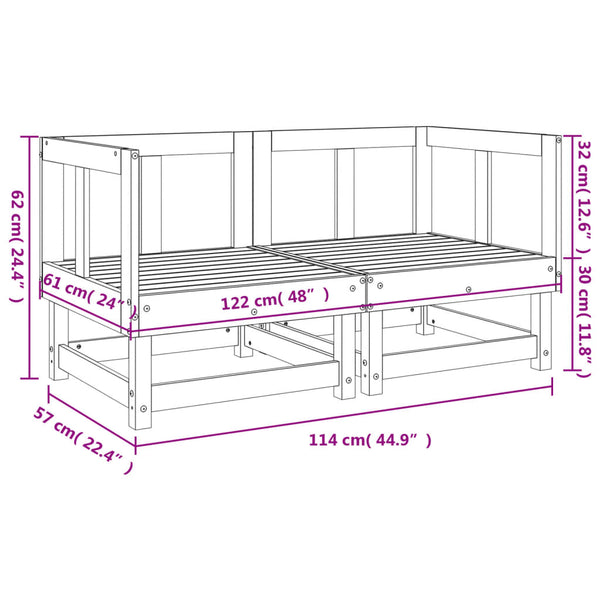 vidaXL Garden Corner Sofas 2 pcs. Solid Douglas Fir Wood