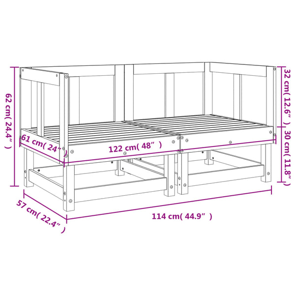 vidaXL Garden Corner Sofas 2 pcs. Impregnated Pinewood