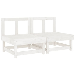 vidaXL Canapés centraux de jardin 2 pcs Blanc Bois de pin massif