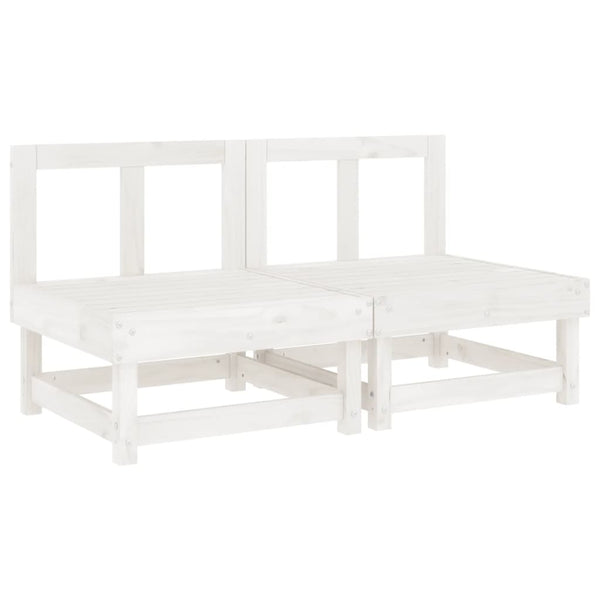 vidaXL Canapés centraux de jardin 2 pcs Blanc Bois de pin massif