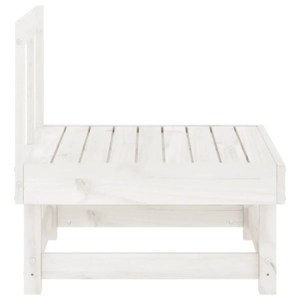 vidaXL Canapés centraux de jardin 2 pcs Blanc Bois de pin massif
