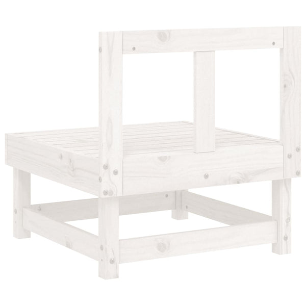 vidaXL Canapés centraux de jardin 2 pcs Blanc Bois de pin massif