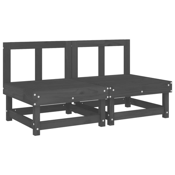 vidaXL Garden Center Sofas 2 pcs. Gray Solid Pinewood