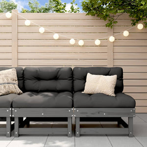 vidaXL Garden Center Sofas 2 pcs. Gray Solid Pinewood
