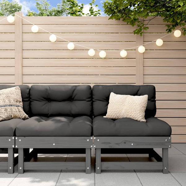 vidaXL Garden Center Sofas 2 pcs. Gray Solid Pinewood