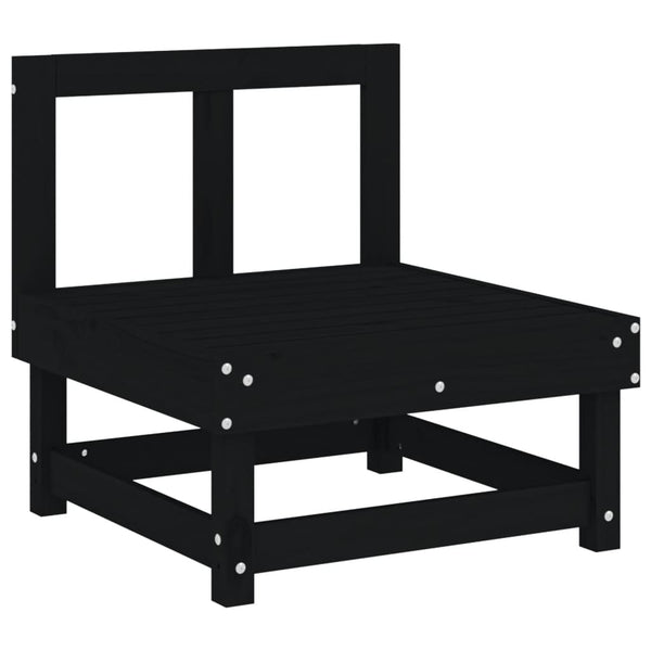 vidaXL Canapés centraux de jardin 2 pcs Noir Bois de pin massif