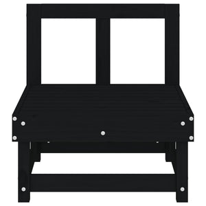 vidaXL Canapés centraux de jardin 2 pcs Noir Bois de pin massif