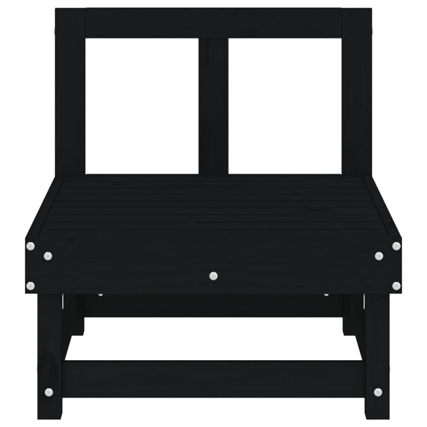 vidaXL Canapés centraux de jardin 2 pcs Noir Bois de pin massif