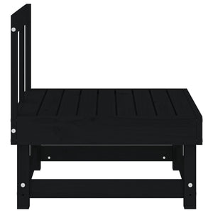 vidaXL Canapés centraux de jardin 2 pcs Noir Bois de pin massif