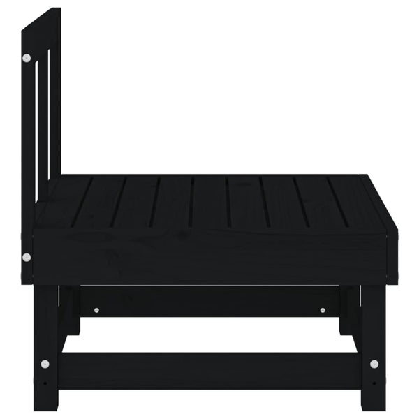 vidaXL Canapés centraux de jardin 2 pcs Noir Bois de pin massif