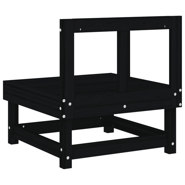 vidaXL Canapés centraux de jardin 2 pcs Noir Bois de pin massif