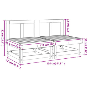 vidaXL Canapés centraux de jardin 2 pcs Bois de Douglas massif