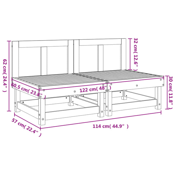 vidaXL Garden Center Sofas 2 pcs. Pinewood Impregnated