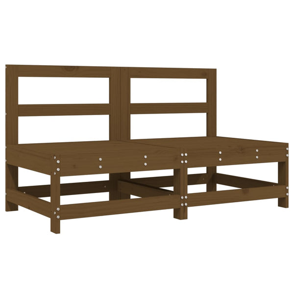 vidaXL Canapés centraux de jardin 2 pcs Marron miel Bois de pin massif