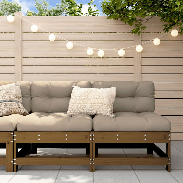 vidaXL Canapés centraux de jardin 2 pcs Marron miel Bois de pin massif