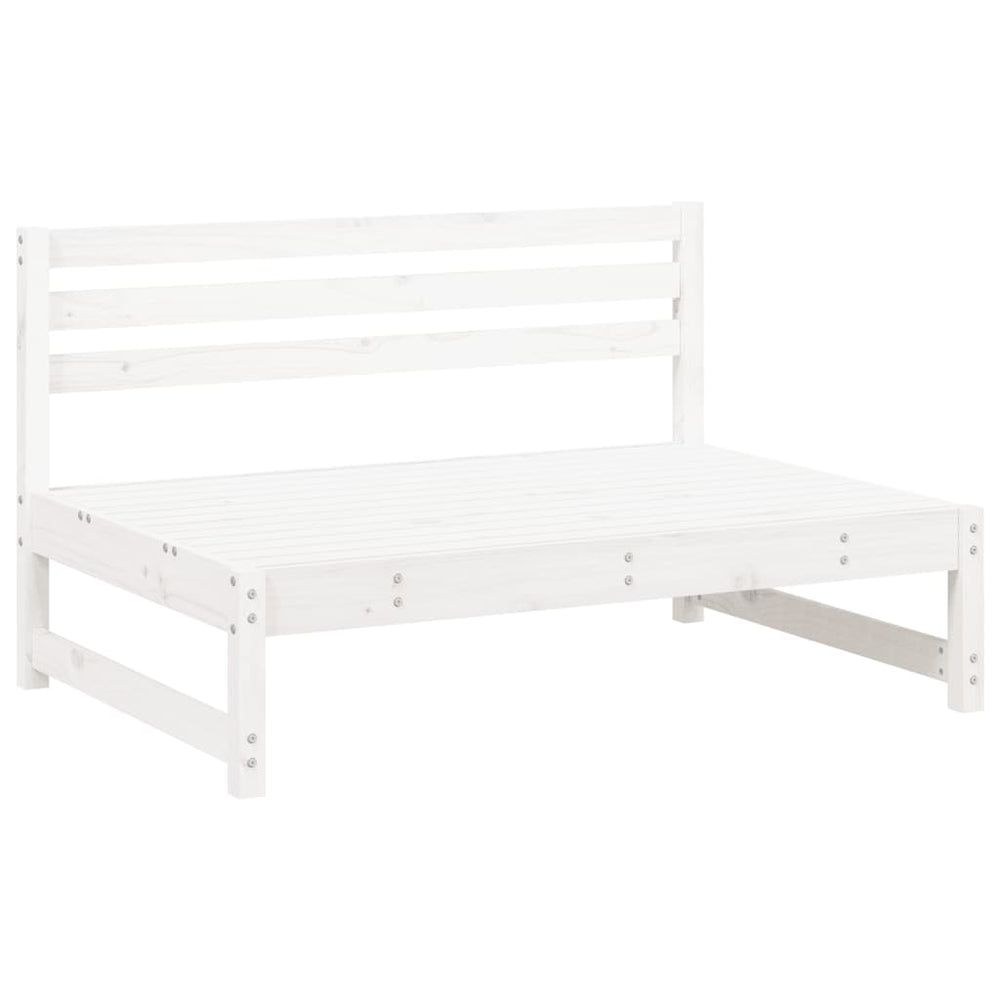 vidaXL Canapé central de jardin blanc 120x80 cm Bois de pin massif