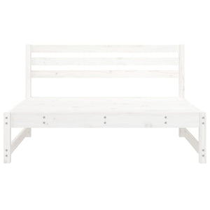 Garten Mittelsofa Weiß 120x80 cm Kiefer Massivholz