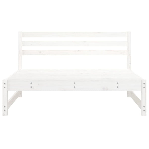 Garten Mittelsofa Weiß 120x80 cm Kiefer Massivholz