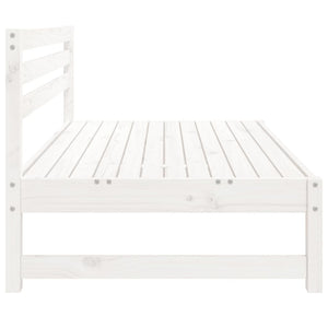 Garten Mittelsofa Weiß 120x80 cm Kiefer Massivholz