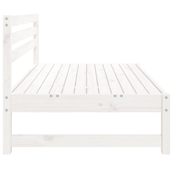 Garten Mittelsofa Weiß 120x80 cm Kiefer Massivholz