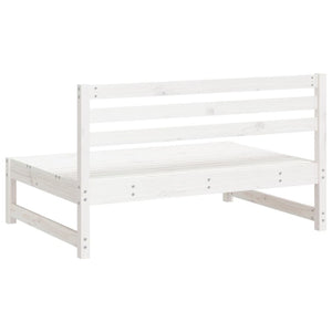 Garten Mittelsofa Weiß 120x80 cm Kiefer Massivholz