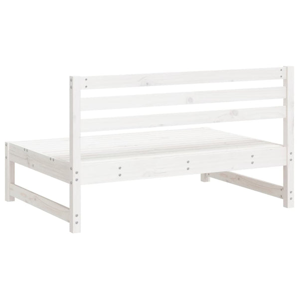 Garten Mittelsofa Weiß 120x80 cm Kiefer Massivholz