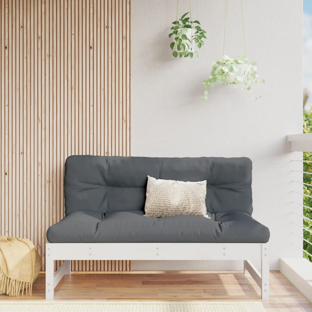 vidaXL Canapé central de jardin blanc 120x80 cm Bois de pin massif