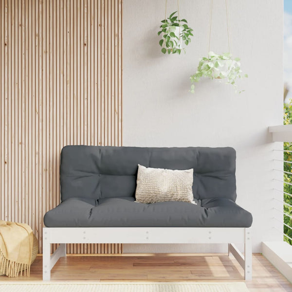 Garten Mittelsofa Weiß 120x80 cm Kiefer Massivholz