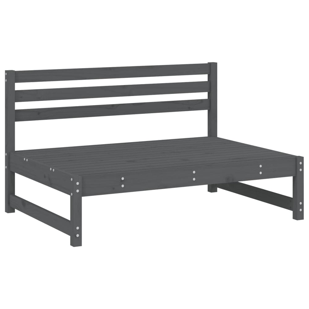 vidaXL Canapé central de jardin gris 120x80 cm Bois de pin massif