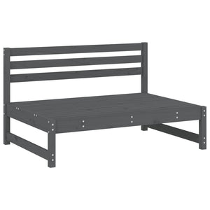 Garten Mittelsofa Grau 120x80 cm Kiefer Massivholz