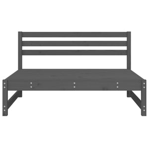 Garten Mittelsofa Grau 120x80 cm Kiefer Massivholz