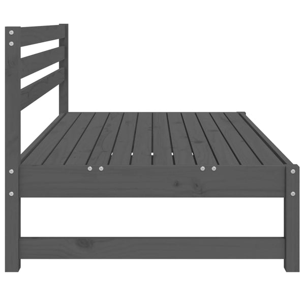 Garten Mittelsofa Grau 120x80 cm Kiefer Massivholz