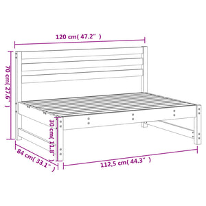 vidaXL Canapé d'angle de jardin 120x80 cm en pin imprégné
