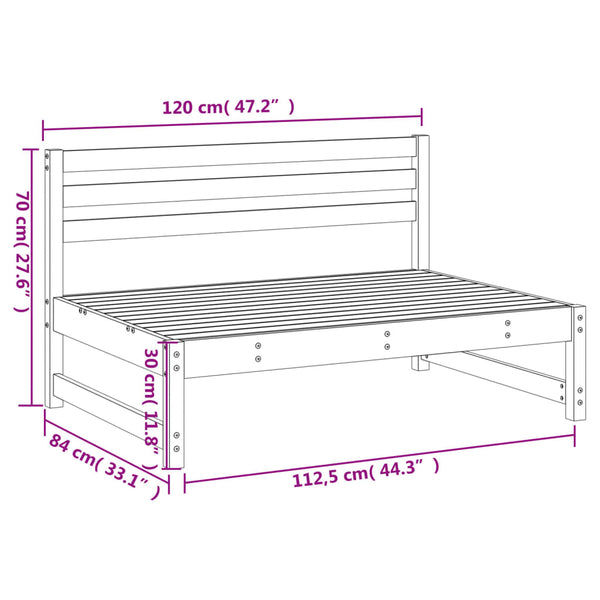 vidaXL Canapé d'angle de jardin 120x80 cm en pin imprégné