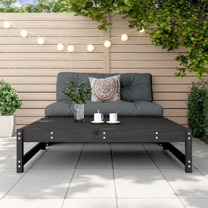 Gartenhocker Schwarz 120x80 cm Kiefer Massivholz