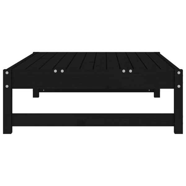 Gartenhocker Schwarz 120x80 cm Kiefer Massivholz