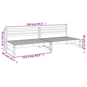 vidaXL Canapés centraux de jardin 2 pcs 120x80 cm Bois de pin massif