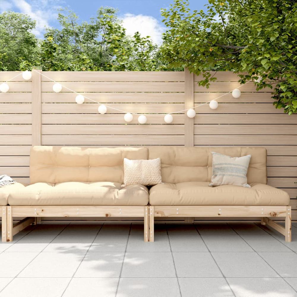 vidaXL Canapés centraux de jardin 2 pcs 120x80 cm Bois de pin massif