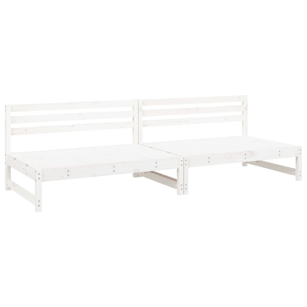 vidaXL Canapés centraux de jardin 2 pcs Blanc 120x80 cm Bois de pin massif