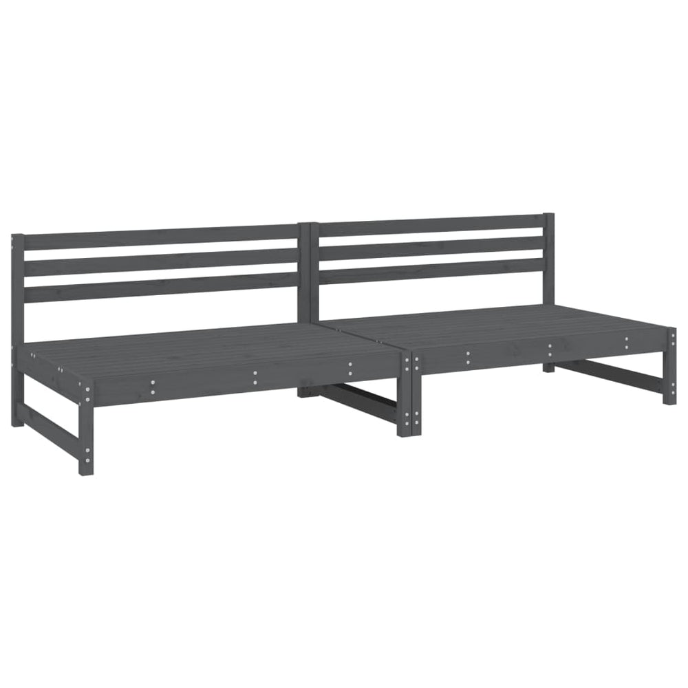 vidaXL Canapés centraux de jardin 2 pcs Gris 120x80 cm Bois de pin massif