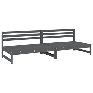 vidaXL Canapés centraux de jardin 2 pcs Gris 120x80 cm Bois de pin massif