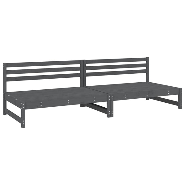 vidaXL Canapés centraux de jardin 2 pcs Gris 120x80 cm Bois de pin massif