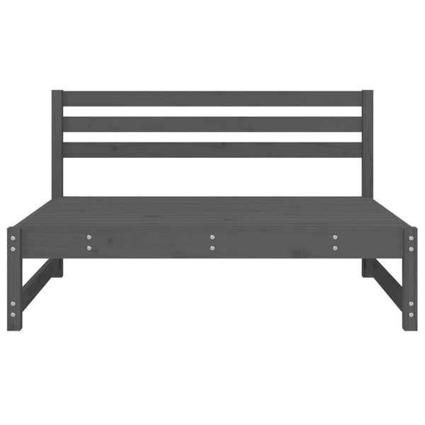 vidaXL Canapés centraux de jardin 2 pcs Gris 120x80 cm Bois de pin massif