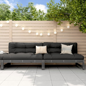 vidaXL Canapés centraux de jardin 2 pcs Gris 120x80 cm Bois de pin massif