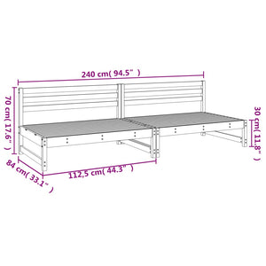 vidaXL Canapés centraux de jardin 2 pcs 120x80 cm Bois de douglas massif