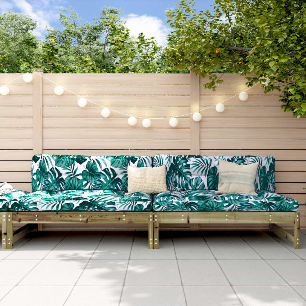 vidaXL Canapés centraux de jardin 2 pcs 120x80 cm Bois de pin imprégné