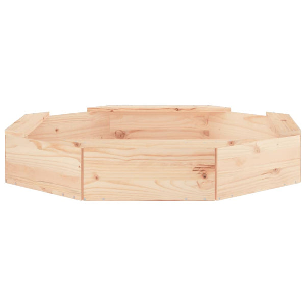 Achteckiger Sandkasten mit Sitzen aus Kiefernholz