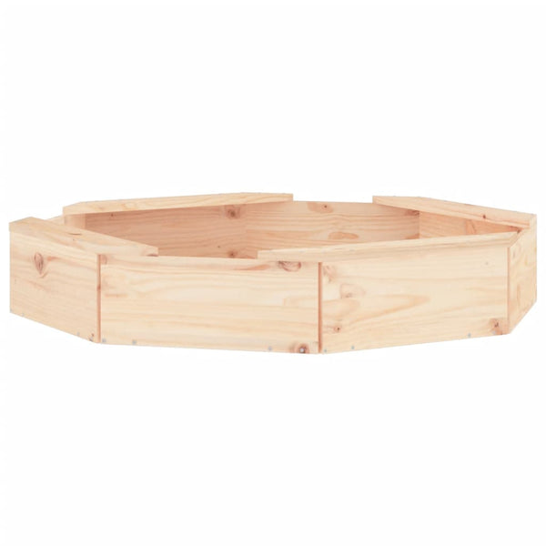 Achteckiger Sandkasten mit Sitzen aus Kiefernholz