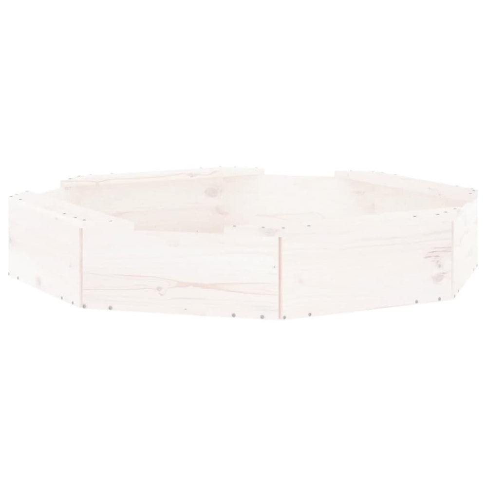 vidaXL Bac à sable avec bancs blanc octogonal en pin massif