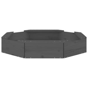 Grauer Sandkasten mit Sitzen, achteckig